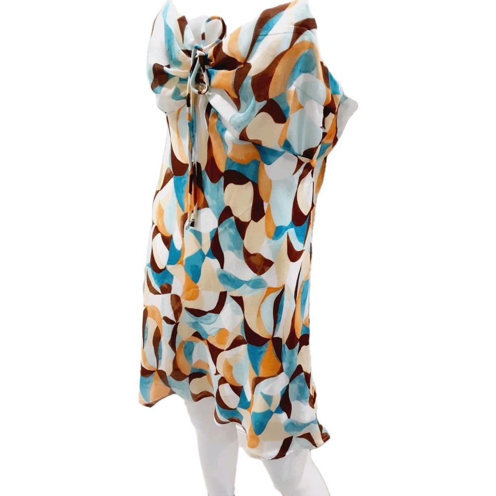 Abercrombie & Fitch Slip Dress Multicolor Strap Lined Sz Large Y2k Style Summer